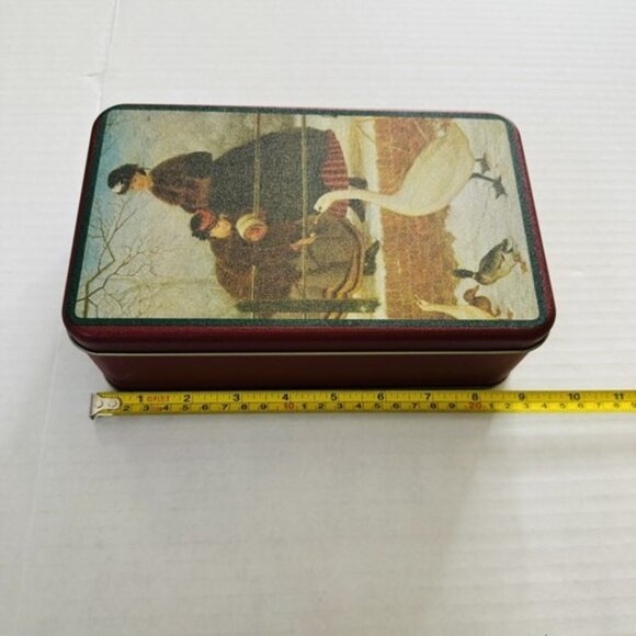 1992 House of Lloyd Tin Box Victorian Era Mother Goose & Ducks Winter Scene NEW! - Picture 9 of 12